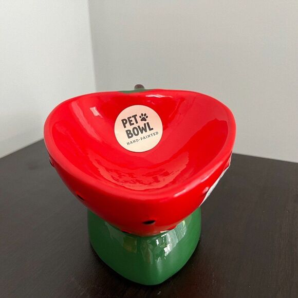 RESERVED FOR @leiaw613 Ceramic Elevated and Tilted Fruit Cat Bowl Set - Picture 7 of 7